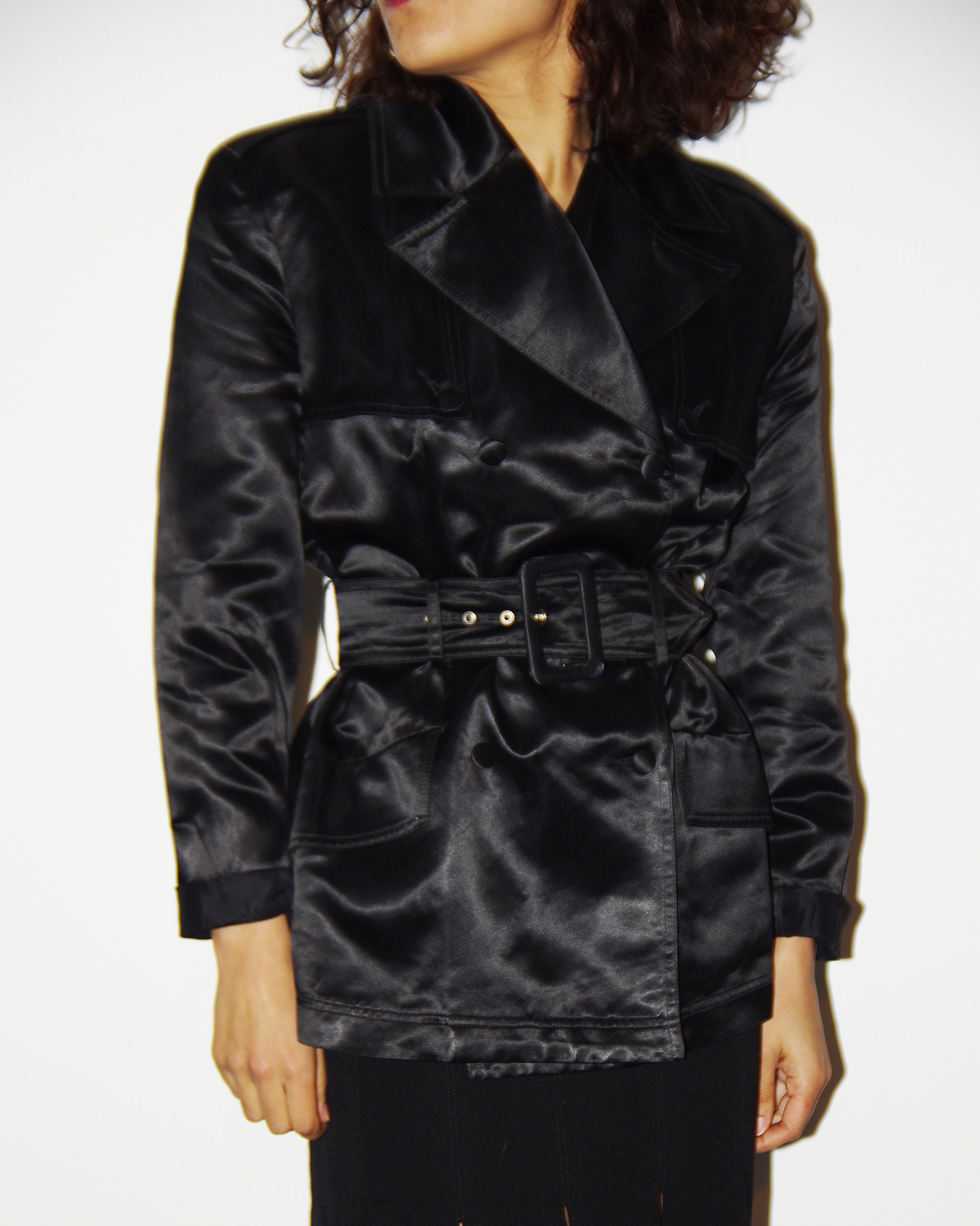 90's // Vintage Aquagirl Black Satin Jacket - Etsy 90's // Vintage Aquagirl Black Satin Jacket - Etsy