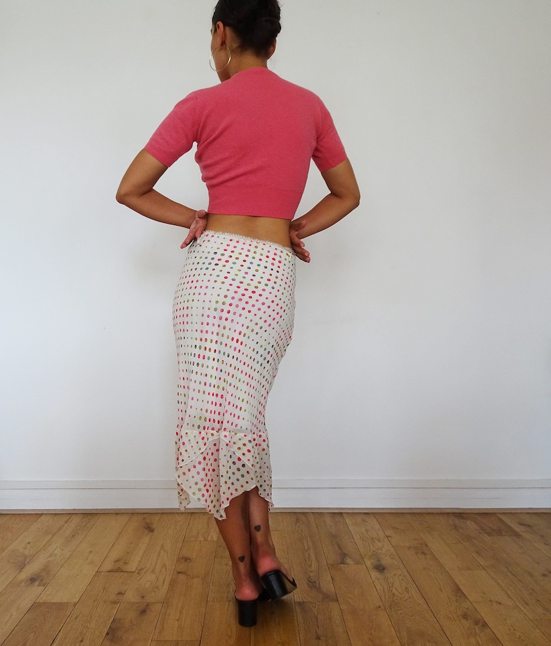 Vintage asymmetric asymmetric polka dot skirt 00s