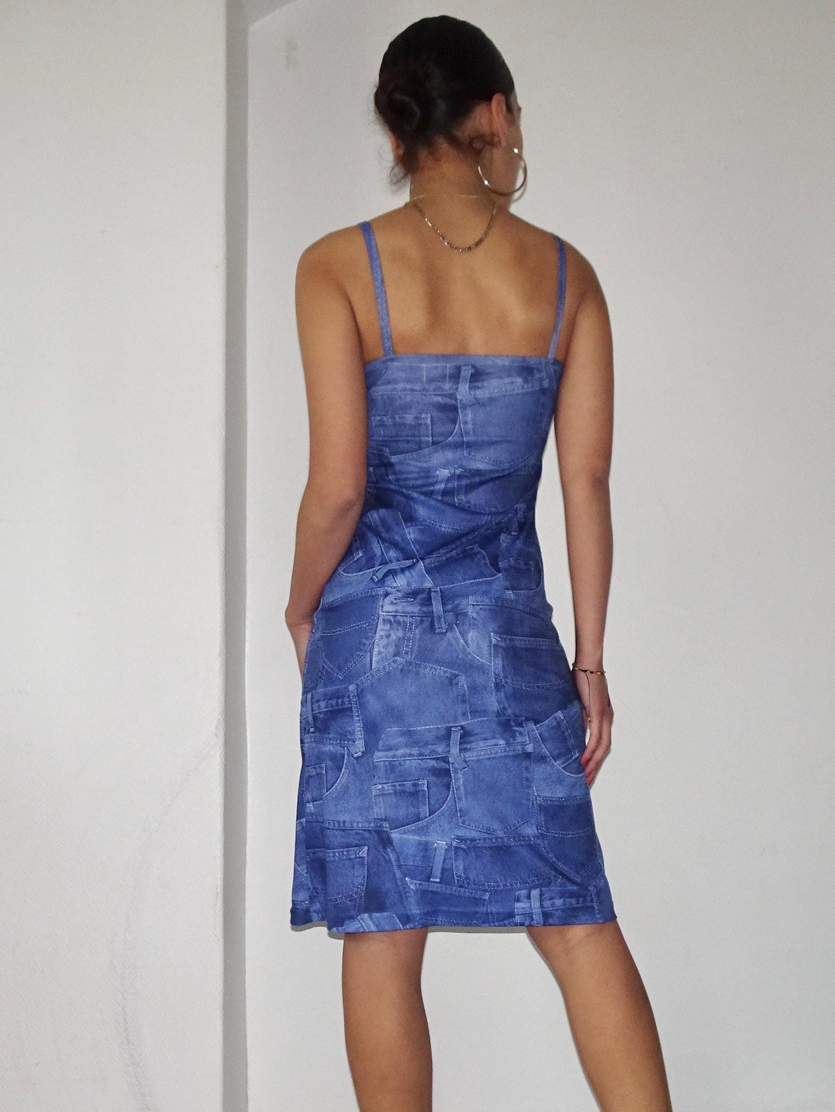 denim dress 2000s Jendue Women's Monte Maxi Denim Dress - Blue