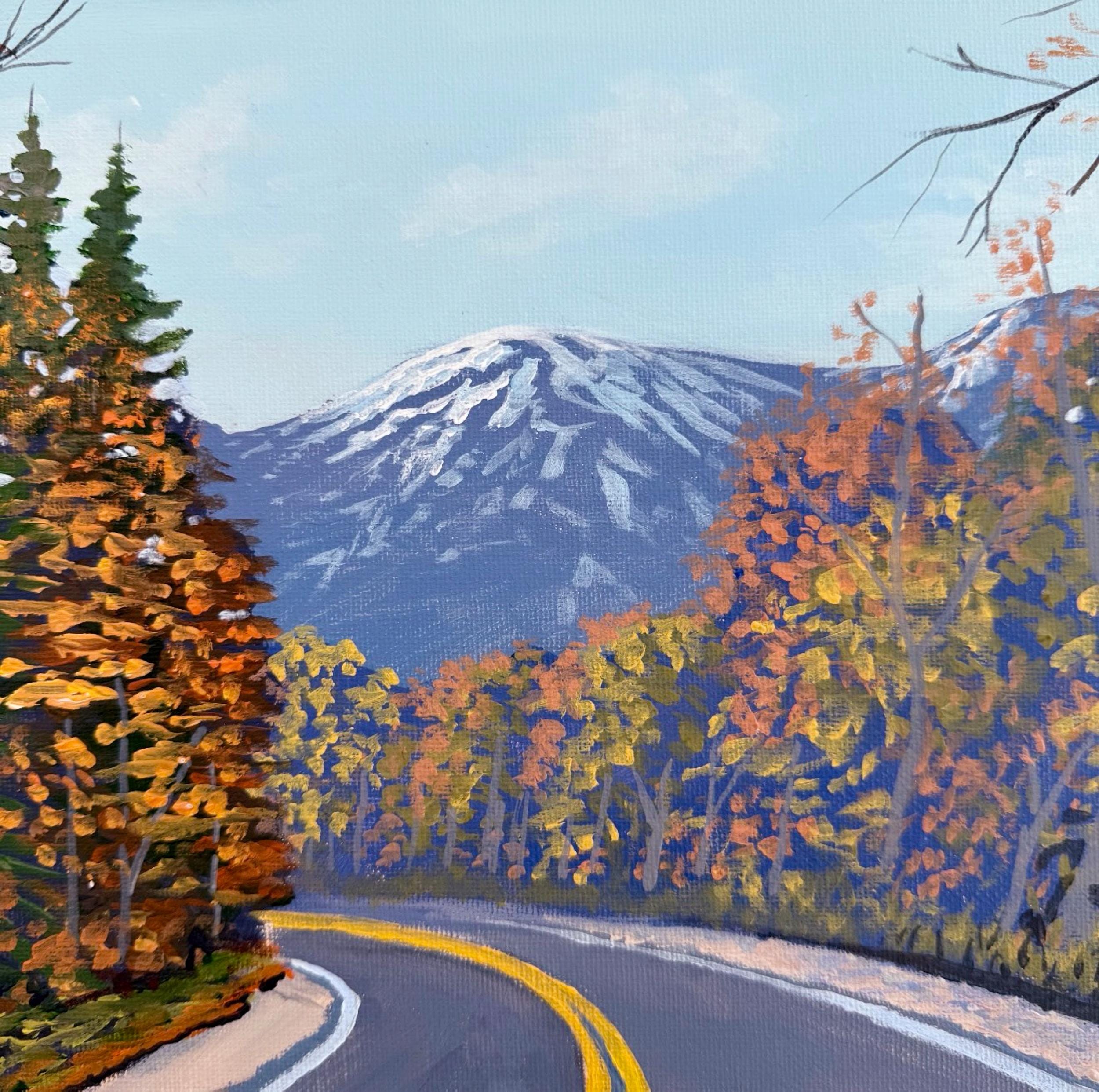 Mountain Road Acrylic Painting on Canvas: Forest Landscape Art - Etsy