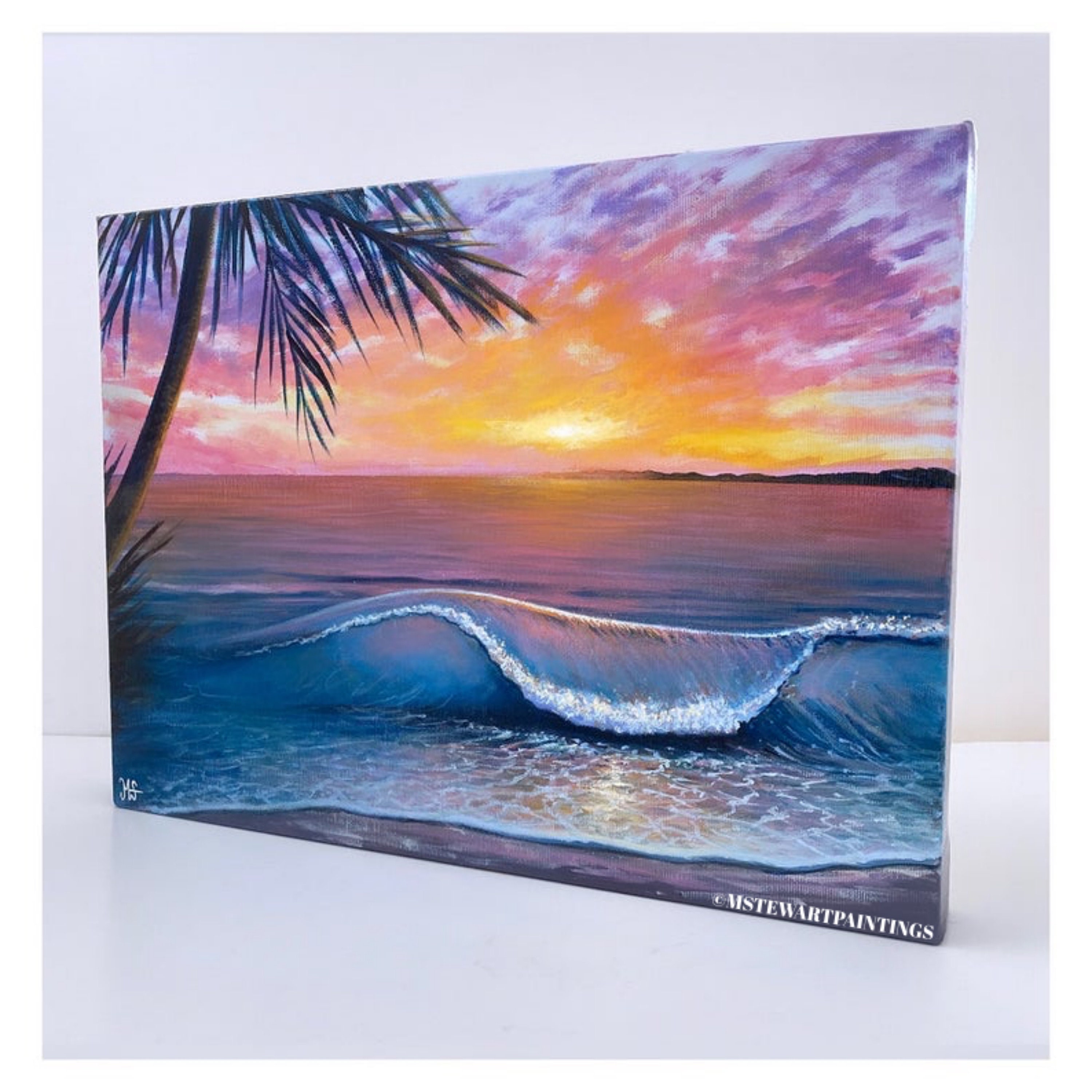 Original Beach Sunset Acrylic Painting: Seascape Wall Art - Etsy