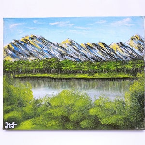 Landscape Painting, River Mountain Painting, Painting On Canvas, Original Oil Painting Original Art, Wall Art, Golden Tips By Murray Stewart