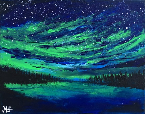 Image result for northern lights painting