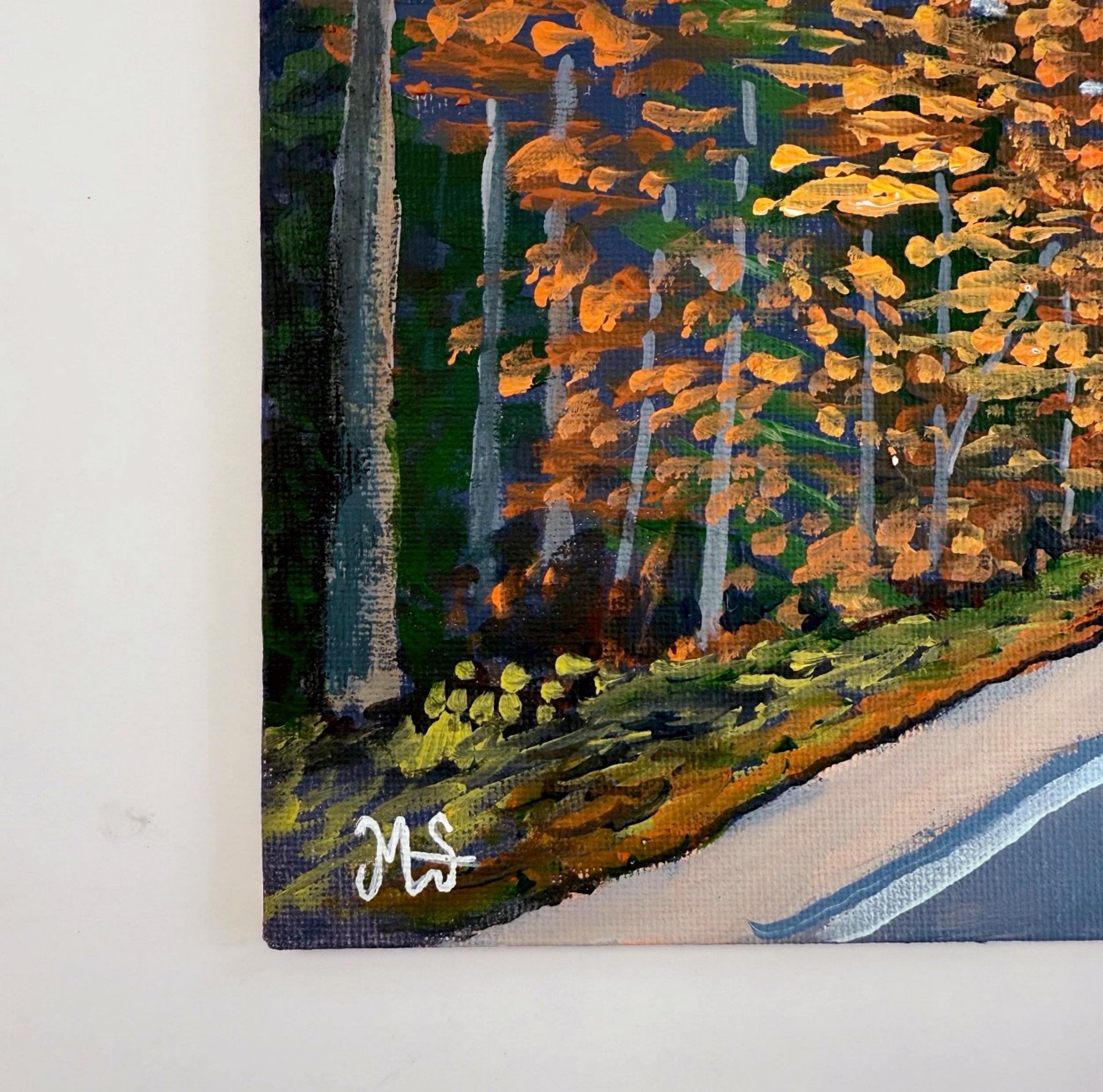 Mountain Road Acrylic Painting on Canvas: Forest Landscape Art - Etsy