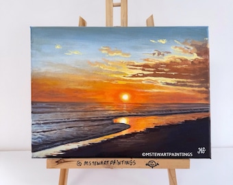 Amiiba Kit di pittura fai da te con numeri, Seaside Life, tavolo e sedia bianca, gradini in pietra, 40,6 x 50,8 cm, pittura acrilica da parete, artigianato (marino, con cornice