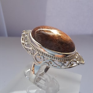 Vintage Sterling Silver Jasper Ring