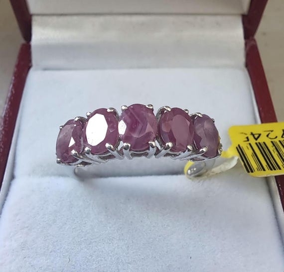 Sterling Silver Ruby Eternity Ring - image 1