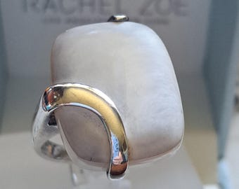 Anillo vintage de plata de ley con nácar
