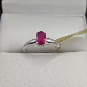 Sterling Silber Rubin Solitär Ring