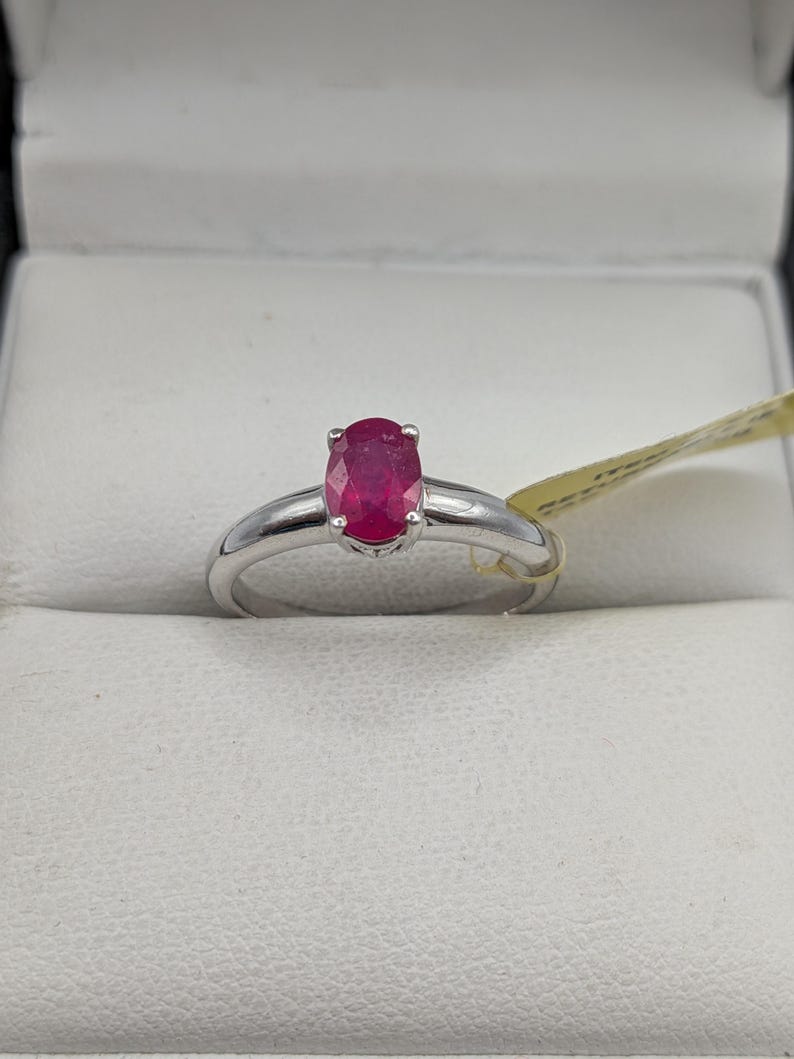 Sterling Silver Ruby Solitaire Ring image 1