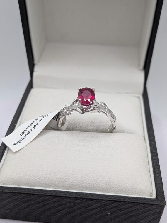 Sterling Silver Ruby Solitaire Ring - image 2