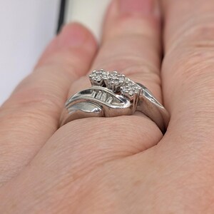 Sterling Silver Natural Diamond Cluster Ring image 8