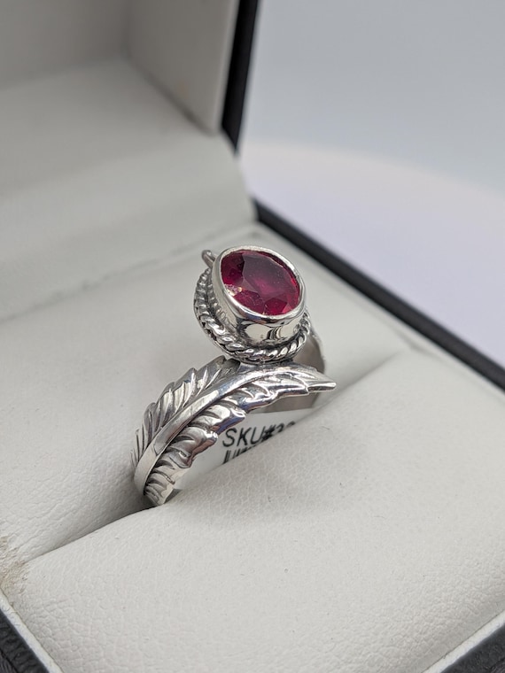 Sterling Silver Ruby Solitaire Ring - image 3