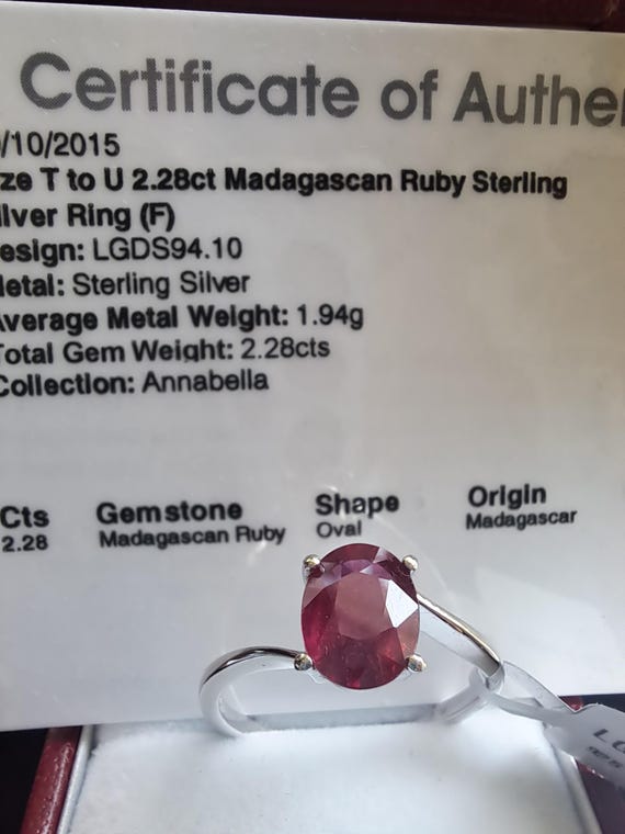 Sterling Silver Madagascar Ruby Solitaire Ring - image 7