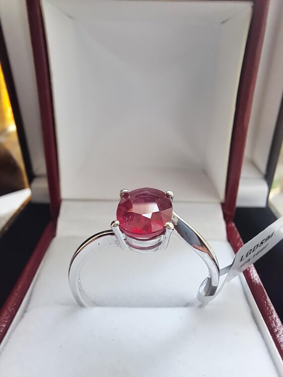 Sterling Silver Madagascar Ruby Solitaire Ring - image 3