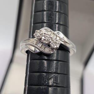 Sterling Silver Natural Diamond Cluster Ring image 11