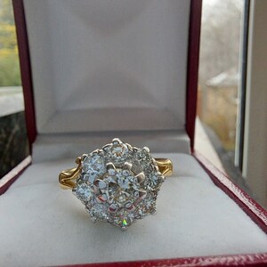 Antique 18ct Gold Diamond Cluster Ring