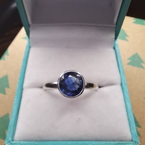 Sterling Silver Sapphire Solitaire Ring