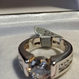 Vintage Designer Sterling Silver CZ Ring image 4