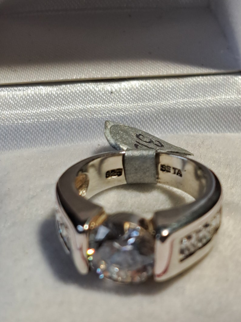 Vintage Designer Sterling Silver CZ Ring image 4