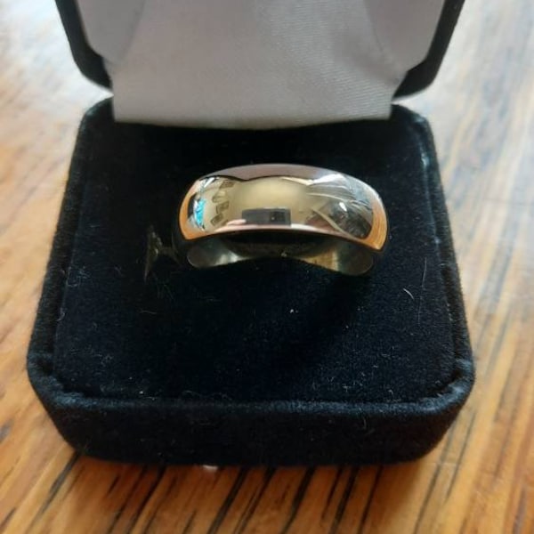 Argentium Silver Wedding Band Rings 6mm wide