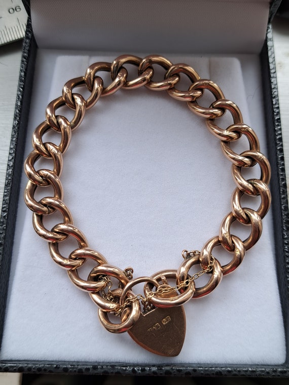 Antique Edwardian 9ct Rose Gold Bracelet - image 1