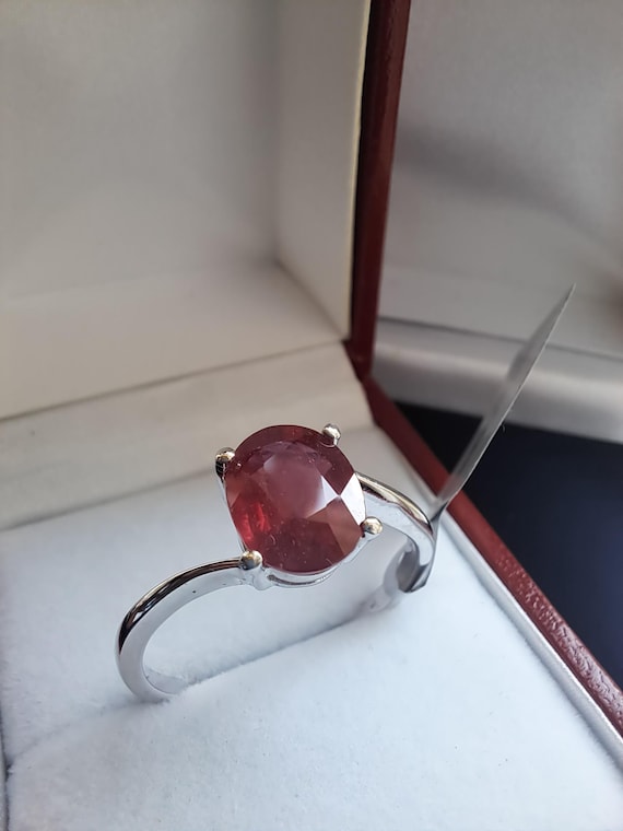 Sterling Silver Madagascar Ruby Solitaire Ring - image 4