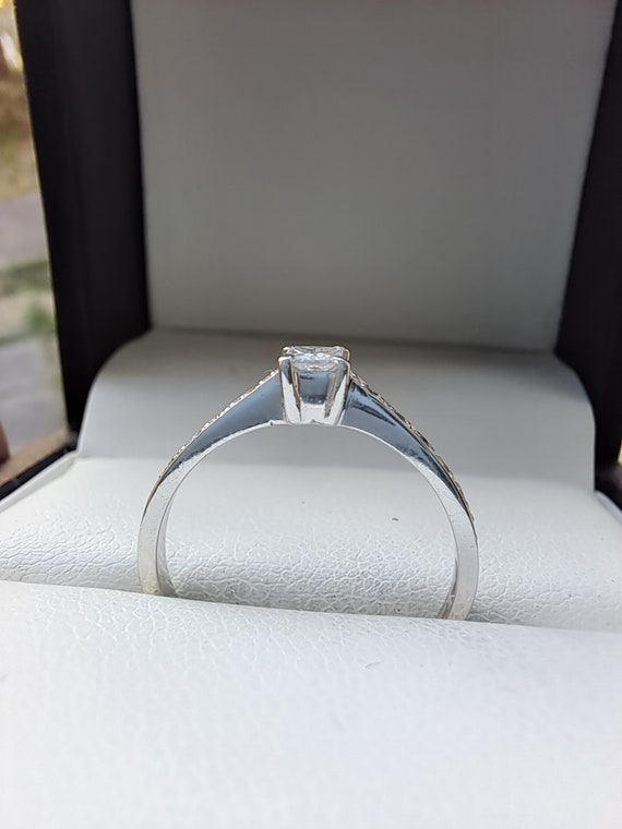 Platinum Princess Cut Diamond Ring - image 5