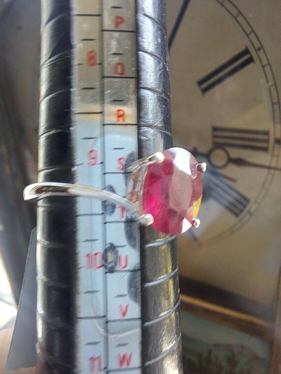 Sterling Silver Madagascar Ruby Solitaire Ring - image 8