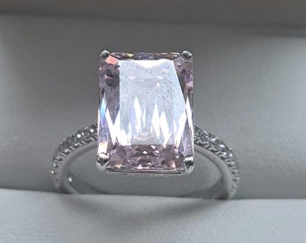 Sterling Silver Pink Cubic Zirconia Dress Ring
