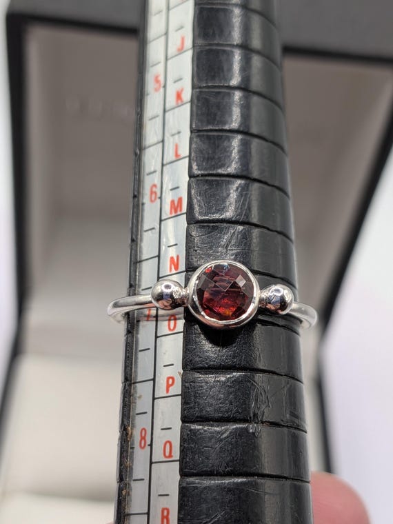 Sterling Silver Garnet Solitaire Stacking Ring - image 8