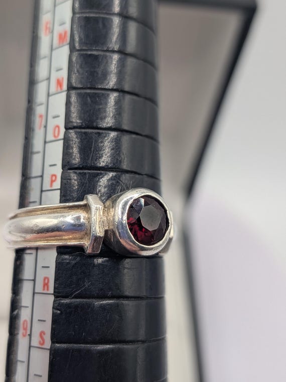 Sterling Silver Garnet Stacking Ring - image 10
