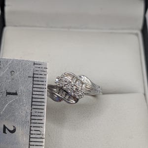 Sterling Silver Natural Diamond Cluster Ring image 4