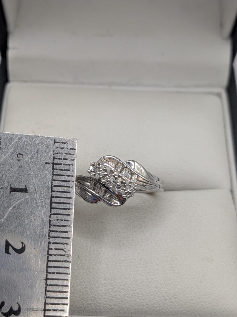 Sterling Silver Natural Diamond Cluster Ring image 4