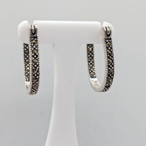 Sterling Silber Markasit Creolen