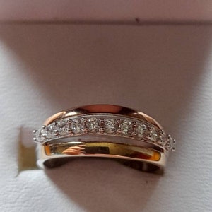 Sterling Silver Vermeil CZ Band ring
