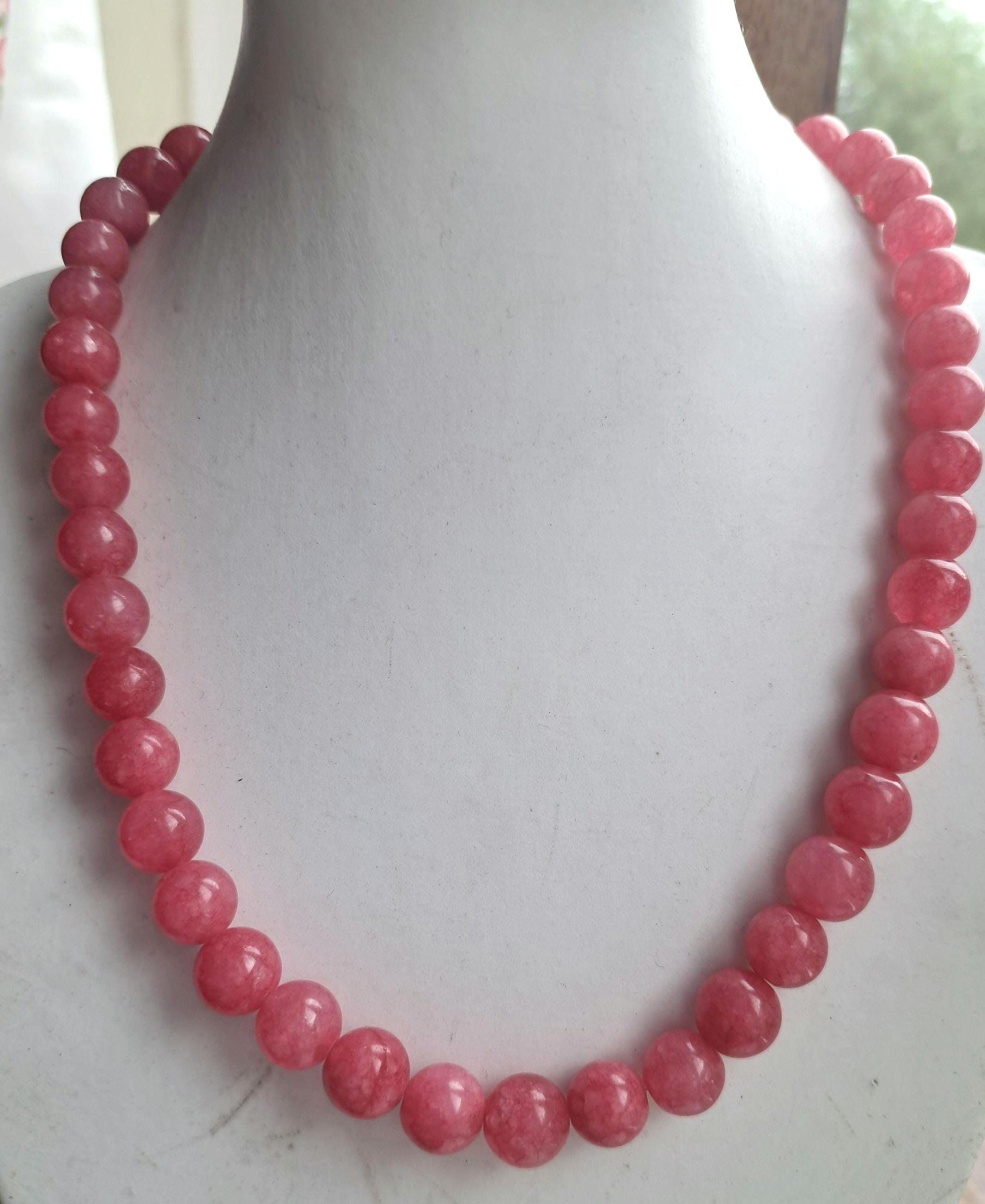 Rosa Jade Halskette