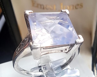 Sterling Silver Moon Quartz Solitaire Ring