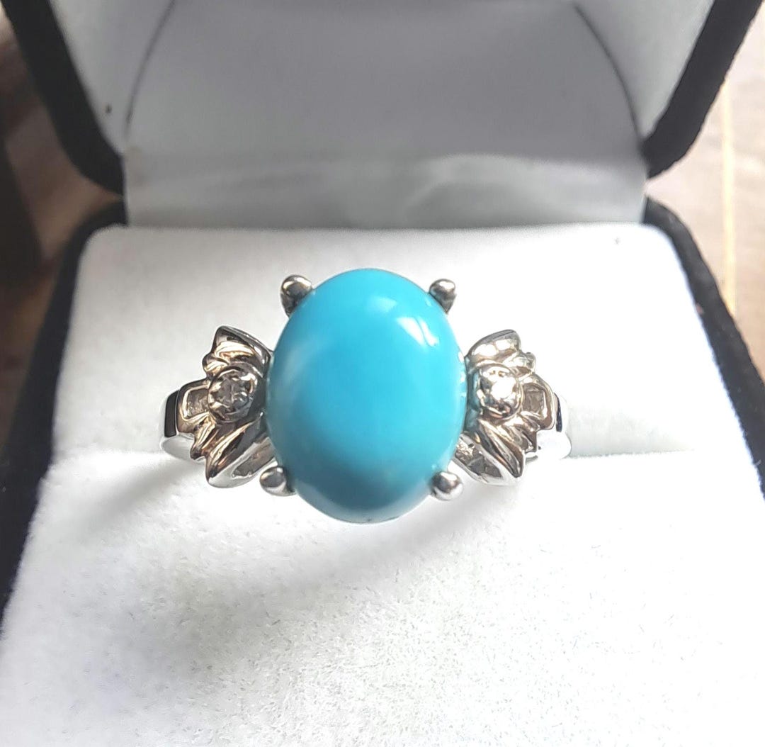 Sterling Silver Sleeping Beauty Turquoise Ring - Etsy