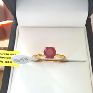 Sterling Silver Vermeil Ruby Solitaire Ring