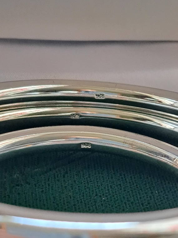 Vintage Solid Heavy Sterling Silver Plain  Bangle… - image 8