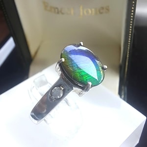 Sterling Silver Ammolite Ring