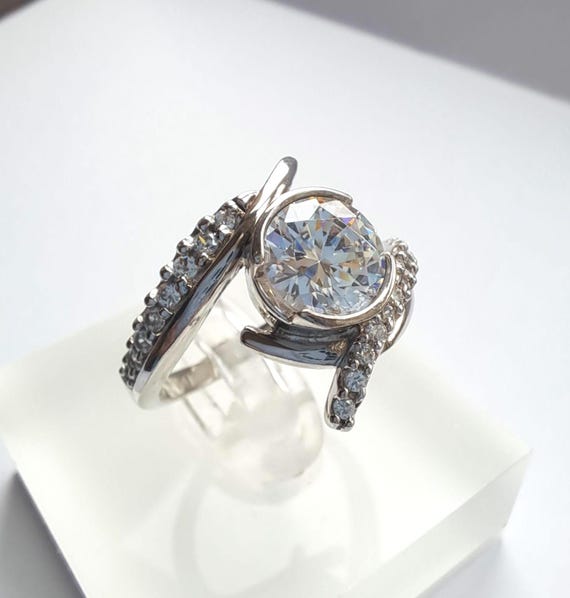 Sterling Silver Diamonique Dress Ring