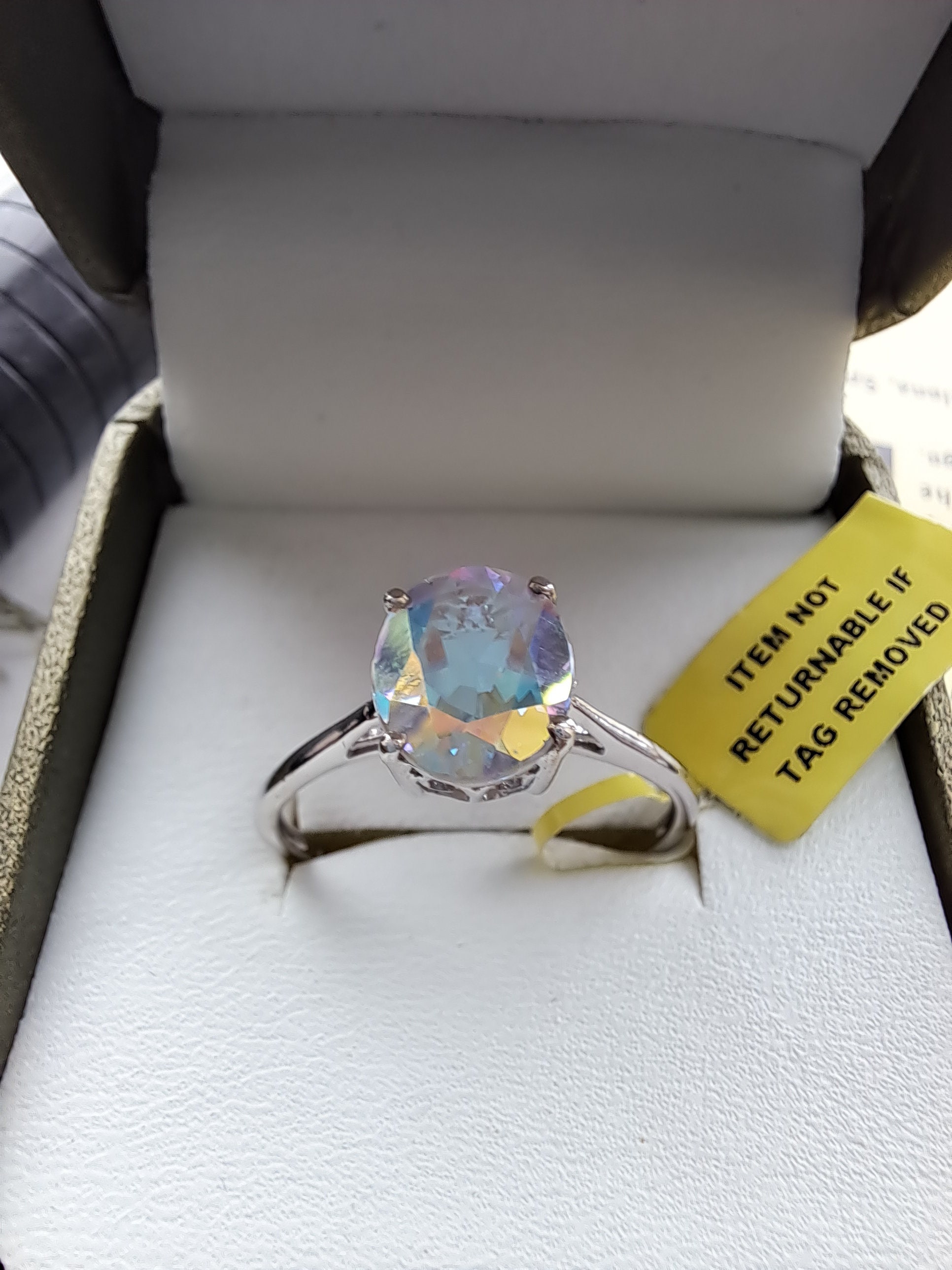 Sterling Silver Mercury Mystic Topaz Solitaire Ring Etsy
