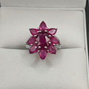 スターリングシルバー ルビークラスターリング