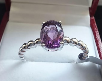 Sterling Silver Magenta Fluorite Ring