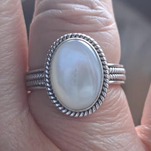 Vintage Sterling Silver Suarti Mother of pearl Ring image 6