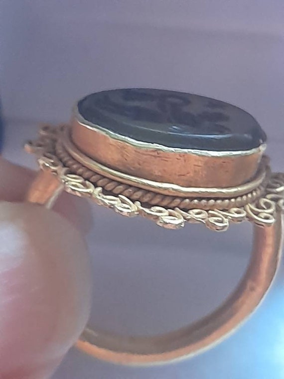 Antique Late Roman Intaglio Gold Ring - Gem