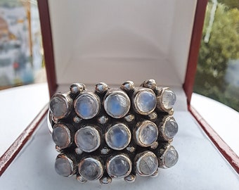 Vintage Hallmarked Sterling Silver Moonstone Ring