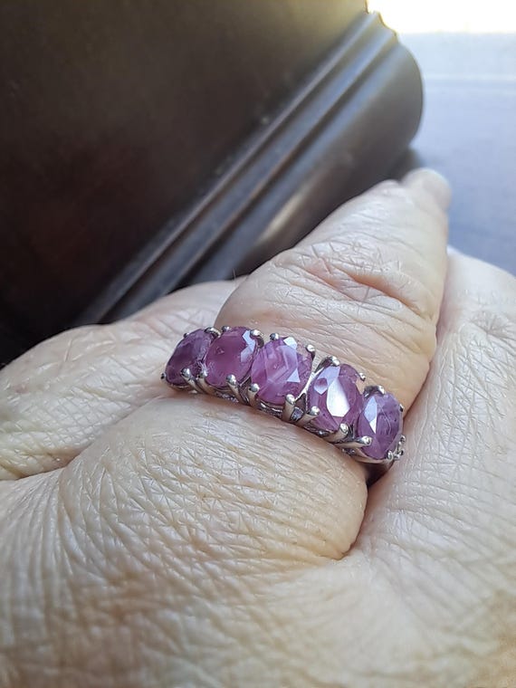 Sterling Silver Ruby Eternity Ring - image 5